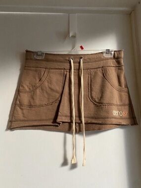 Vintage Y2K Aeropostale Brown Drawstring Mini Skirt XS